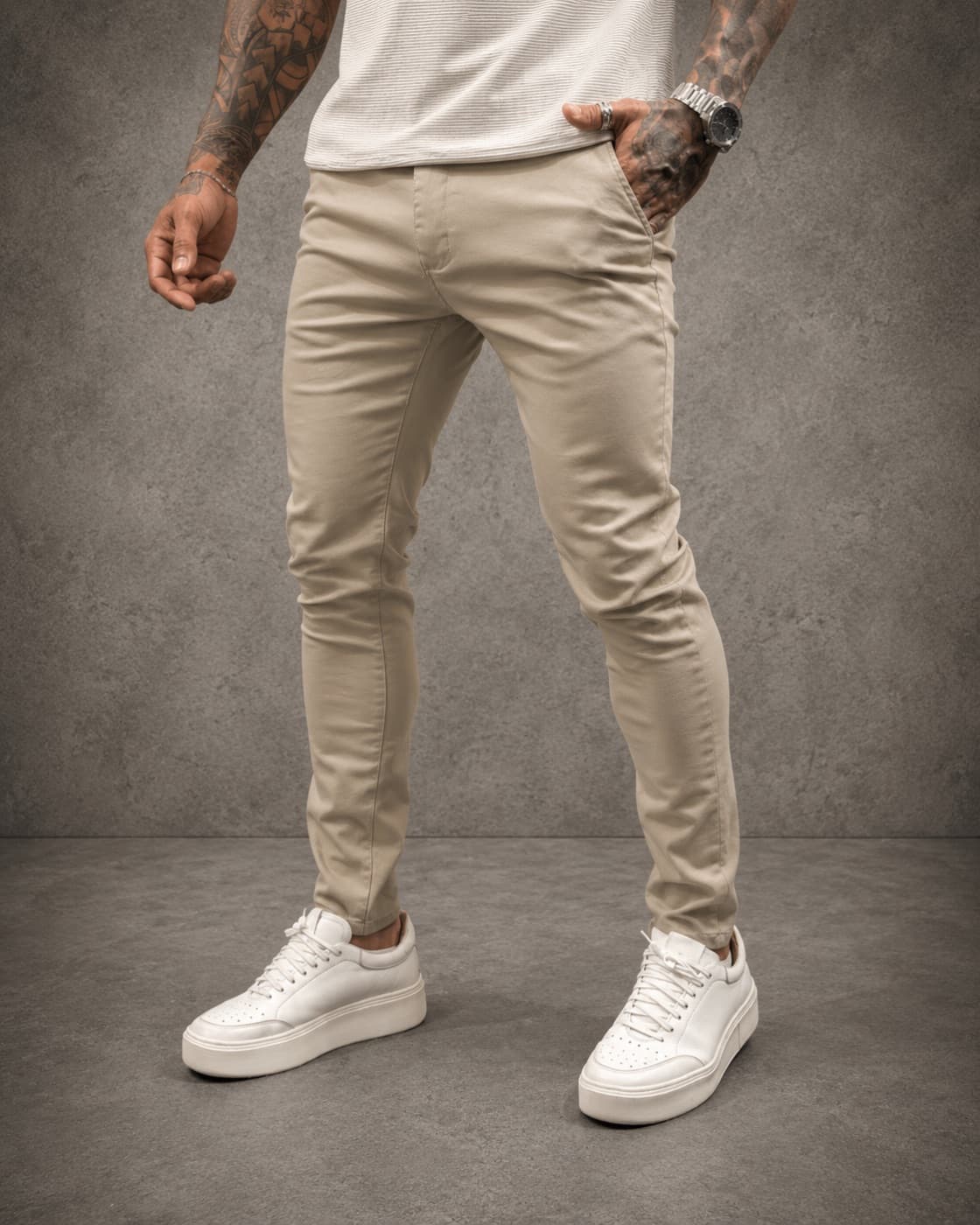 Calça City Denim Alfaiataria Skinny areia