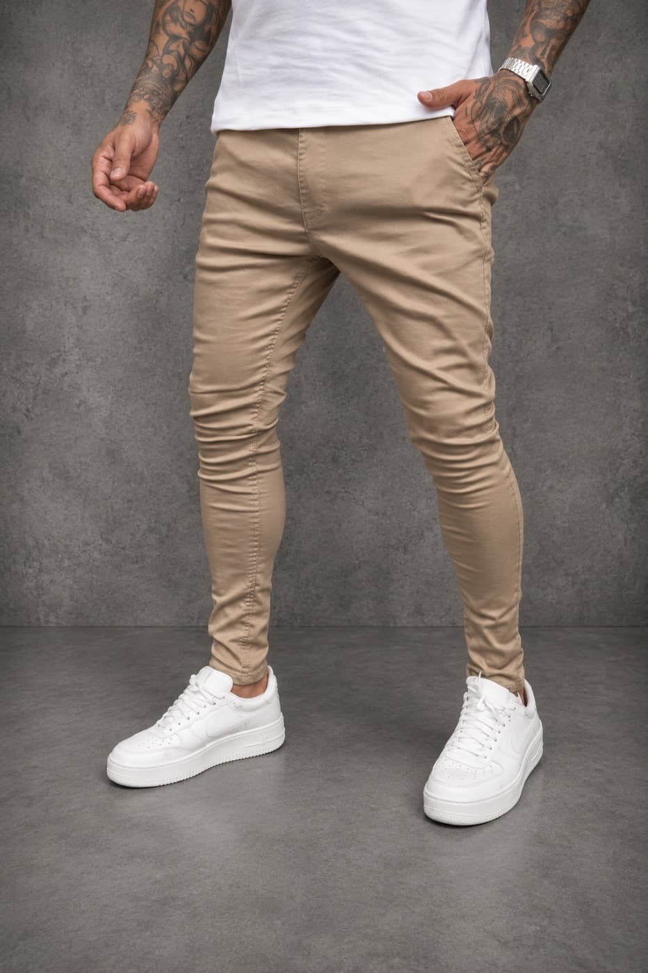 Calça City Denim Skinny Bege escuro