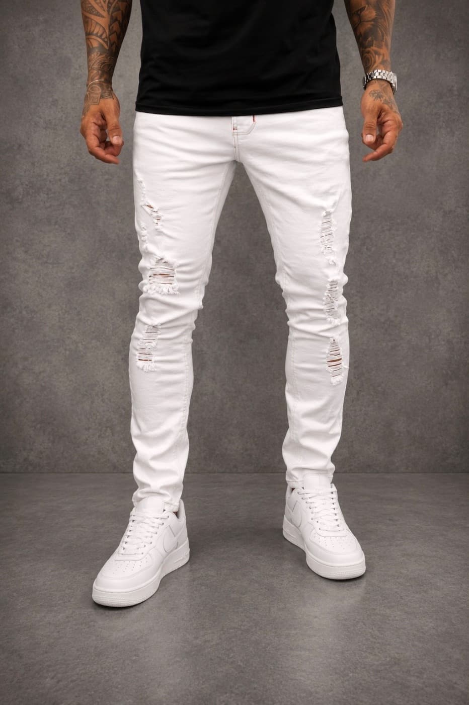 Calça Jeans City Denim off white Destroyed