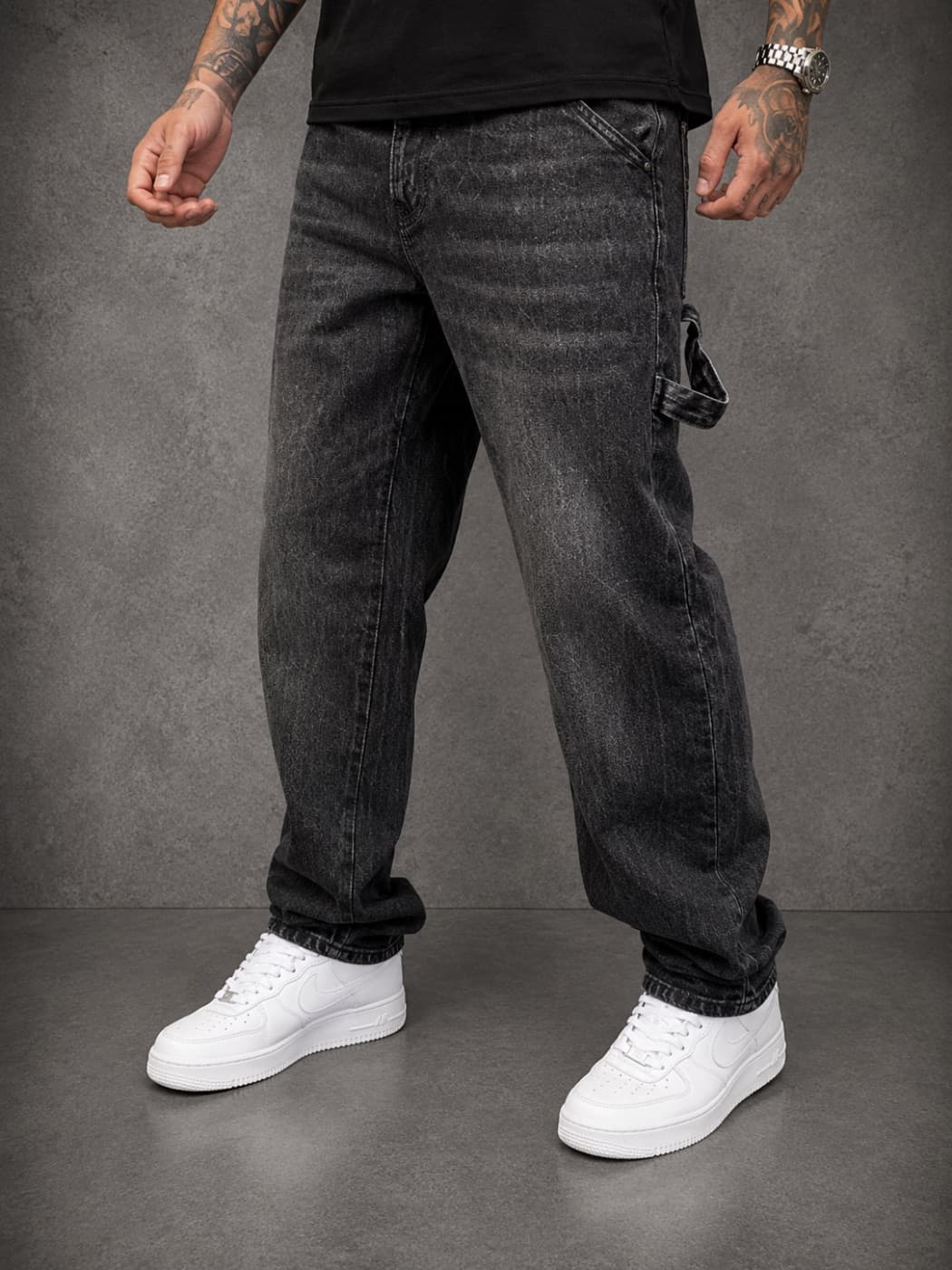 Calça Jeans City Denim Preta Estonada
