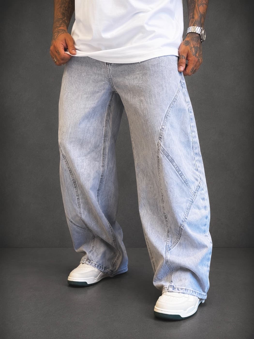 Calça Jeans City Denim Cinza Claro