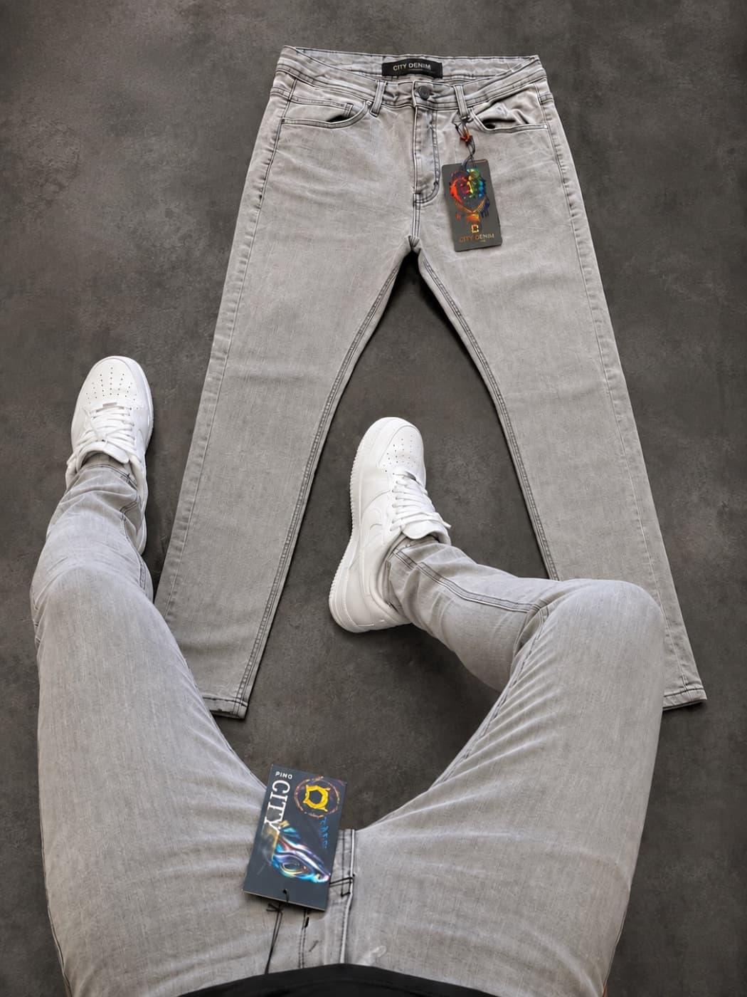 Calça Jeans City Denim Cinza Claro