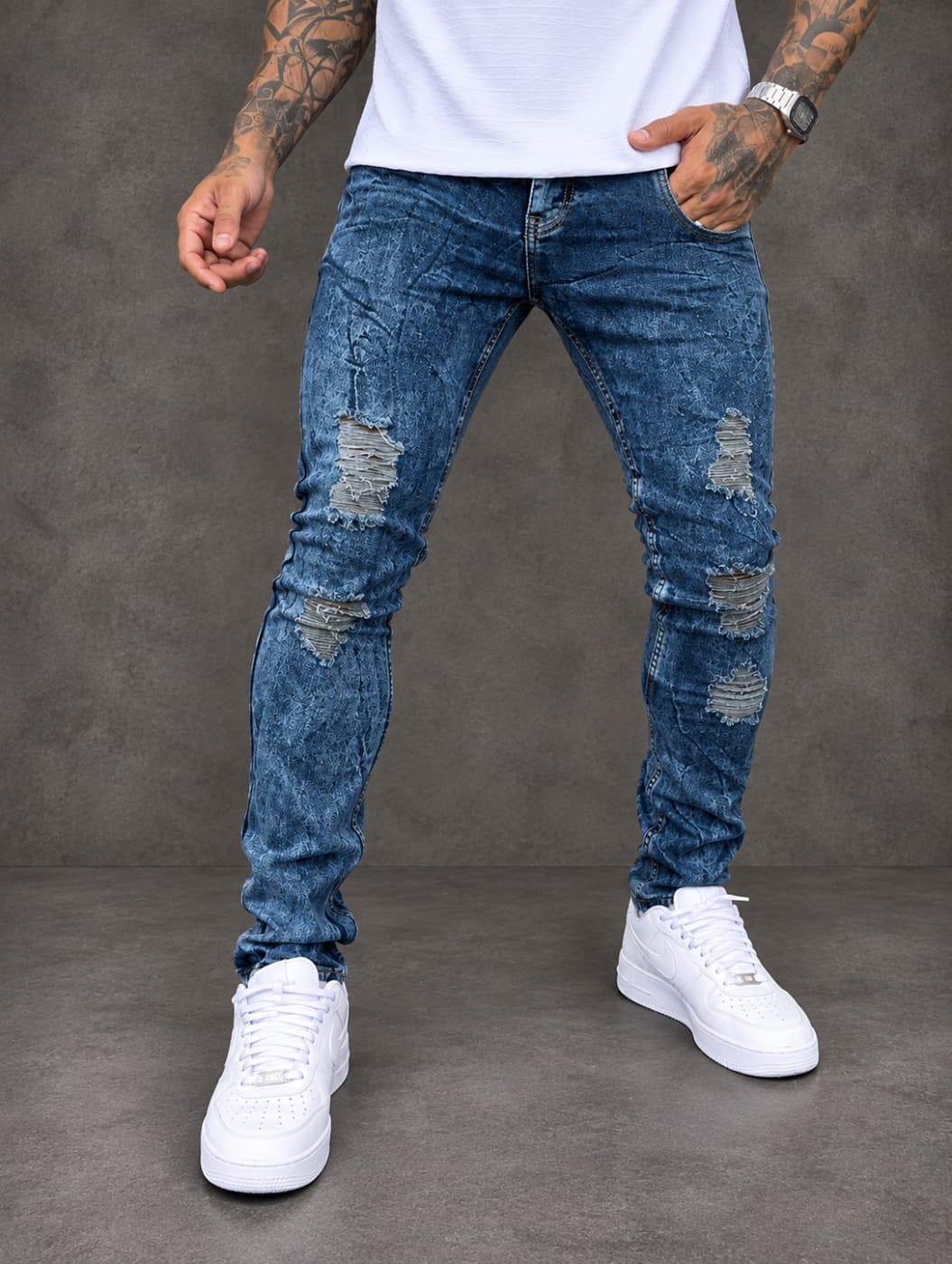 Calça Jeans Slim Destroyed | Cód. 2500536